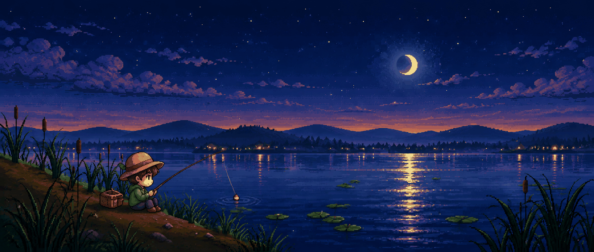 The pond at night